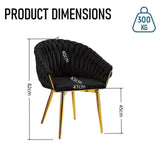 Darrahopens Furniture > Dining > Kitchen & Dining Chairs SERENITà Black Modern Velvet Dining Chairs, Upholstered Living Room Chair with Woven Back and Golden Metal Legs, Mid-Century Accent Set of 2