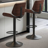 Darrahopens Furniture > Dining > Kitchen & Dining Chairs SERENITà European Wooden Modern Bar Stools Bistro Stool with Rotating and Aerodynamic Multi-levelled