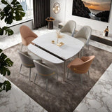 Darrahopens Furniture > Dining > Kitchen & Dining Chairs VELLUTO Dining Chairs Set Armchairs Mid Century Modern Kitchen Dining Room Chairs Faux Leather Accent Chairs Metal Vanity Lounge Chair with Back for Living Room Bedrooms  Set of 2