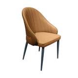 Darrahopens Furniture > Dining > Kitchen & Dining Chairs VELLUTO Dining Chairs Set Armchairs Mid Century Modern Kitchen Dining Room Chairs Faux Leather Accent Chairs Metal Vanity Lounge Chair with Back for Living Room Bedrooms  Set of 2