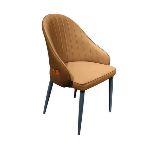 Darrahopens Furniture > Dining > Kitchen & Dining Chairs VELLUTO Dining Chairs Set Armchairs Mid Century Modern Kitchen Dining Room Chairs Faux Leather Accent Chairs Metal Vanity Lounge Chair with Back for Living Room Bedrooms  Set of 2