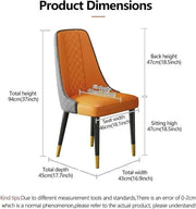 Darrahopens Furniture > Dining > Kitchen & Dining Chairs VELLUTO Golden Frame Mid Century Modern Dining Chair Faux Leather Side Chair Upholstered Dining Chairs Set of 2
