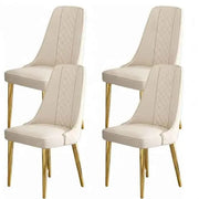 Darrahopens Furniture > Dining > Kitchen & Dining Chairs VELLUTO Golden Frame Mid Century Modern Dining Chair Faux Leather Side Chair Upholstered Dining Chairs Set of 2
