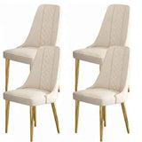 Darrahopens Furniture > Dining > Kitchen & Dining Chairs VELLUTO Golden Frame Mid Century Modern Dining Chair Faux Leather Side Chair Upholstered Dining Chairs Set of 2