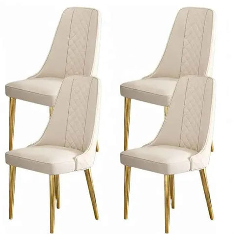 Darrahopens Furniture > Dining > Kitchen & Dining Chairs VELLUTO Golden Frame Mid Century Modern Dining Chair Faux Leather Side Chair Upholstered Dining Chairs Set of 2