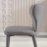 Darrahopens Furniture > Dining > Kitchen & Dining Chairs VELLUTO Modern Kitchen Dining Room Chairs Faux Leather Flannel Accent Chairs Metal Vanity Lounge Chair with Back for Living Room Set of 2