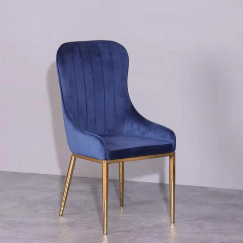 Darrahopens Furniture > Dining > Kitchen & Dining Chairs Vivian Blue Gold Velvet Dining Chair