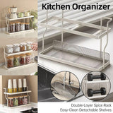 Darrahopens Furniture > Dining > Kitchen & Dining Trolleys 2 Tier Shelf Kitchen Storage Rack Organizer for Home and Countertop Organization