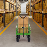 Darrahopens Furniture > Dining > Kitchen & Dining Trolleys 680 Lbs Steel Garden Cart on Wheels, Heavy Duty Garden Wagon Cart Pullable, Metal Outdoor Utility Yard Wagon Carts with 10" Tires, Mesh Removable Sides and 180°Rotating Handle