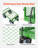 Darrahopens Furniture > Dining > Kitchen & Dining Trolleys 680 Lbs Steel Garden Cart on Wheels, Heavy Duty Garden Wagon Cart Pullable, Metal Outdoor Utility Yard Wagon Carts with 10" Tires, Mesh Removable Sides and 180°Rotating Handle