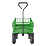 Darrahopens Furniture > Dining > Kitchen & Dining Trolleys 680 Lbs Steel Garden Cart on Wheels, Heavy Duty Garden Wagon Cart Pullable, Metal Outdoor Utility Yard Wagon Carts with 10" Tires, Mesh Removable Sides and 180°Rotating Handle