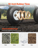 Darrahopens Furniture > Dining > Kitchen & Dining Trolleys 680 Lbs Steel Garden Cart on Wheels, Heavy Duty Garden Wagon Cart Pullable, Metal Outdoor Utility Yard Wagon Carts with 10" Tires, Mesh Removable Sides and 180°Rotating Handle