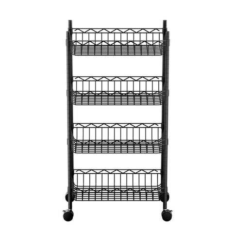 Darrahopens Furniture > Dining > Kitchen & Dining Trolleys Artiss 4-Tier Shelving Unit Adjustable Garage Storage Kitchen Rack With Wheels