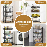 Darrahopens Furniture > Dining > Kitchen & Dining Trolleys Artiss 4-Tier Shelving Unit Adjustable Garage Storage Kitchen Rack With Wheels