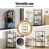 Darrahopens Furniture > Dining > Kitchen & Dining Trolleys Artiss 4-Tier Shelving Unit Adjustable Garage Storage Shelves Kitchen Rack Steel