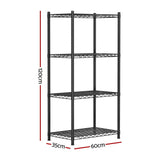 Darrahopens Furniture > Dining > Kitchen & Dining Trolleys Artiss 4-Tier Shelving Unit Adjustable Garage Storage Shelves Kitchen Rack Steel