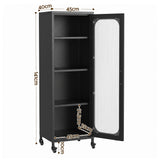 Darrahopens Furniture > Dining > Kitchen & Dining Trolleys Artiss Buffet Cabinet Sideboard X2 Slim Kitchen Storage Trolley Wheels Black In Australia - Darrahopens