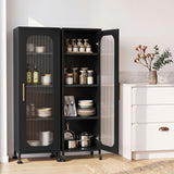 Darrahopens Furniture > Dining > Kitchen & Dining Trolleys Artiss Buffet Cabinet Sideboard X2 Slim Kitchen Storage Trolley Wheels Black In Australia - Darrahopens