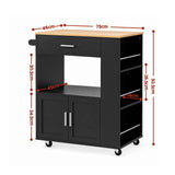 Darrahopens Furniture > Dining > Kitchen & Dining Trolleys Artiss Kitchen Island Trolley Rolling Serving Cart Storage Cart Shelf Towel Rack In Australia - Darrahopens