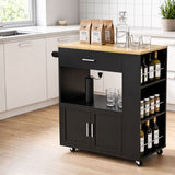 Darrahopens Furniture > Dining > Kitchen & Dining Trolleys Artiss Kitchen Island Trolley Rolling Serving Cart Storage Cart Shelf Towel Rack In Australia - Darrahopens
