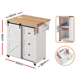 Darrahopens Furniture > Dining > Kitchen & Dining Trolleys Artiss Kitchen Island Trolley Rolling Serving Cart Storage Drawer Cabinet 100cm In Australia - Darrahopens