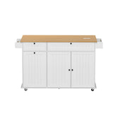 Darrahopens Furniture > Dining > Kitchen & Dining Trolleys Artiss Kitchen Island Trolley Rolling Serving Cart Storage Drawer Cabinet 150cm White