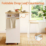 Darrahopens Furniture > Dining > Kitchen & Dining Trolleys Artiss Kitchen Island Trolley Rolling Serving Cart Storage Drawer Cabinet 150cm White