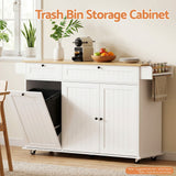 Darrahopens Furniture > Dining > Kitchen & Dining Trolleys Artiss Kitchen Island Trolley Rolling Serving Cart Storage Drawer Cabinet 150cm White