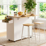 Darrahopens Furniture > Dining > Kitchen & Dining Trolleys Artiss Kitchen Island Trolley Rolling Serving Cart Storage Drawer Cabinet 90cm White