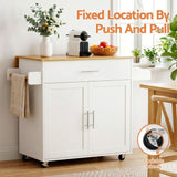 Darrahopens Furniture > Dining > Kitchen & Dining Trolleys Artiss Kitchen Island Trolley Rolling Serving Cart Storage Drawer Cabinet 90cm White