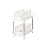 Darrahopens Furniture > Dining > Kitchen & Dining Trolleys Bathroom Kitchen Sink Storage Rack Drawer Plastic Shelf Seasoning Holder - White
