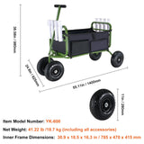 Darrahopens Furniture > Dining > Kitchen & Dining Trolleys Beach Fishing Cart, 136kg Load Capacity, Foldable Fish and Marine Cart with Four 280mm Big Wheels Rubber Balloon Tires, Heavy-Duty Steel Pier Wagon Trolley with 8 Rod Holders for Picnic