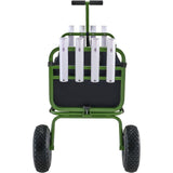 Darrahopens Furniture > Dining > Kitchen & Dining Trolleys Beach Fishing Cart, 136kg Load Capacity, Foldable Fish and Marine Cart with Four 280mm Big Wheels Rubber Balloon Tires, Heavy-Duty Steel Pier Wagon Trolley with 8 Rod Holders for Picnic