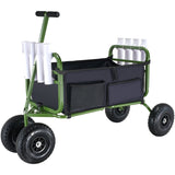 Darrahopens Furniture > Dining > Kitchen & Dining Trolleys Beach Fishing Cart, 136kg Load Capacity, Foldable Fish and Marine Cart with Four 280mm Big Wheels Rubber Balloon Tires, Heavy-Duty Steel Pier Wagon Trolley with 8 Rod Holders for Picnic