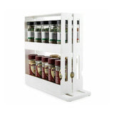 Darrahopens Furniture > Dining > Kitchen & Dining Trolleys Slide Cabinet Organiser Rack Storage Pantry Kitchen Shelf Spice Jars Can Holder