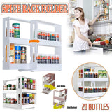 Darrahopens Furniture > Dining > Kitchen & Dining Trolleys Slide Cabinet Organiser Rack Storage Pantry Kitchen Shelf Spice Jars Can Holder