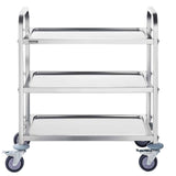 Darrahopens Furniture > Dining > Kitchen & Dining Trolleys VEVOR Stainless Steel Cart, 3 Layers Lab Utility Cart 181 kg Weight Capacity, Medical Cart with Lockable Universal Wheels, for Lab, Clinic, Kitchen, Salon
