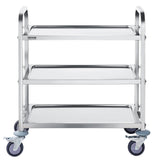 Darrahopens Furniture > Dining > Kitchen & Dining Trolleys VEVOR Stainless Steel Cart, 3 Layers Lab Utility Cart 181 kg Weight Capacity, Medical Cart with Lockable Universal Wheels, for Lab, Clinic, Kitchen, Salon