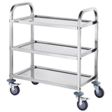 Darrahopens Furniture > Dining > Kitchen & Dining Trolleys VEVOR Stainless Steel Cart, 3 Layers Lab Utility Cart 181 kg Weight Capacity, Medical Cart with Lockable Universal Wheels, for Lab, Clinic, Kitchen, Salon