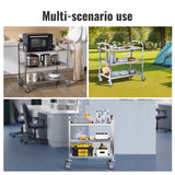 Darrahopens Furniture > Dining > Kitchen & Dining Trolleys VEVOR Stainless Steel Cart, 3 Layers Lab Utility Cart 181 kg Weight Capacity, Medical Cart with Lockable Universal Wheels, for Lab, Clinic, Kitchen, Salon