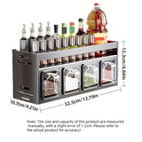 Darrahopens Furniture > Dining > Kitchen & Dining Trolleys Wall Mounted Kitchen Spice Box Shelf Multifunctional Organiser for Herbs Spices - 3-Grids