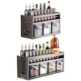 Darrahopens Furniture > Dining > Kitchen & Dining Trolleys Wall Mounted Kitchen Spice Box Shelf Multifunctional Organiser for Herbs Spices - 3-Grids