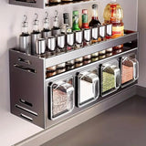 Darrahopens Furniture > Dining > Kitchen & Dining Trolleys Wall Mounted Kitchen Spice Box Shelf Multifunctional Organiser for Herbs Spices - 3-Grids