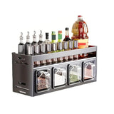 Darrahopens Furniture > Dining > Kitchen & Dining Trolleys Wall Mounted Kitchen Spice Box Shelf Multifunctional Organiser for Herbs Spices - 3-Grids