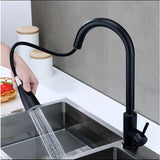 Darrahopens Furniture > Dining > Kitchen Sinks Black Kitchen Faucet, Stainless Steel Pull-Down Sprayer Sink Mixer Tap, 2 Spray Modes Kitchen Mixer Tap, High Spout And