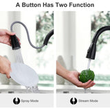 Darrahopens Furniture > Dining > Kitchen Sinks Black Kitchen Faucet, Stainless Steel Pull-Down Sprayer Sink Mixer Tap, 2 Spray Modes Kitchen Mixer Tap, High Spout And