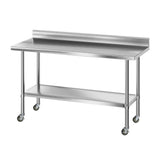 Darrahopens Furniture > Dining > Kitchen Sinks Cefito Stainless Steel Kitchen Bench w/ Splashback 1500x600MM 430