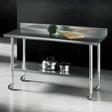 Darrahopens Furniture > Dining > Kitchen Sinks Cefito Stainless Steel Kitchen Bench w/ Splashback 1500x600MM 430