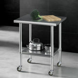 Darrahopens Furniture > Dining > Kitchen Sinks Cefito Stainless Steel Kitchen Bench w/ Splashback 760x610MM 430