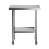 Darrahopens Furniture > Dining > Kitchen Sinks Cefito Stainless Steel Kitchen Bench w/ Splashback 760x610MM 430